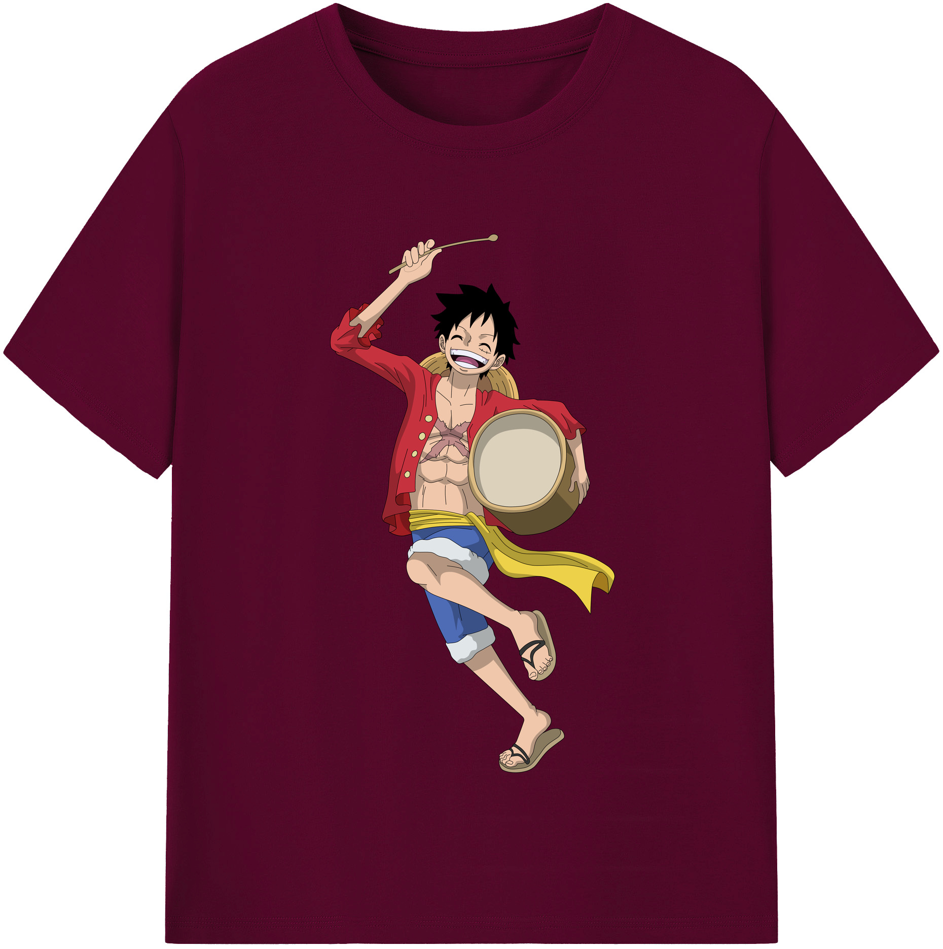 ワンピース モンキー・D・ルフィ ONE PIECE Monkey D. Luffy レディースカジュアルプリントTシャツ（綿100％）